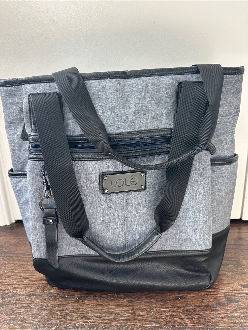 Lole Heather Blue-Grey Convetible Laptop Tote